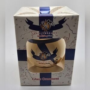 VTG Walt Disney World 30th Anniversary Glass Christmas Ornament Castle USA GUC